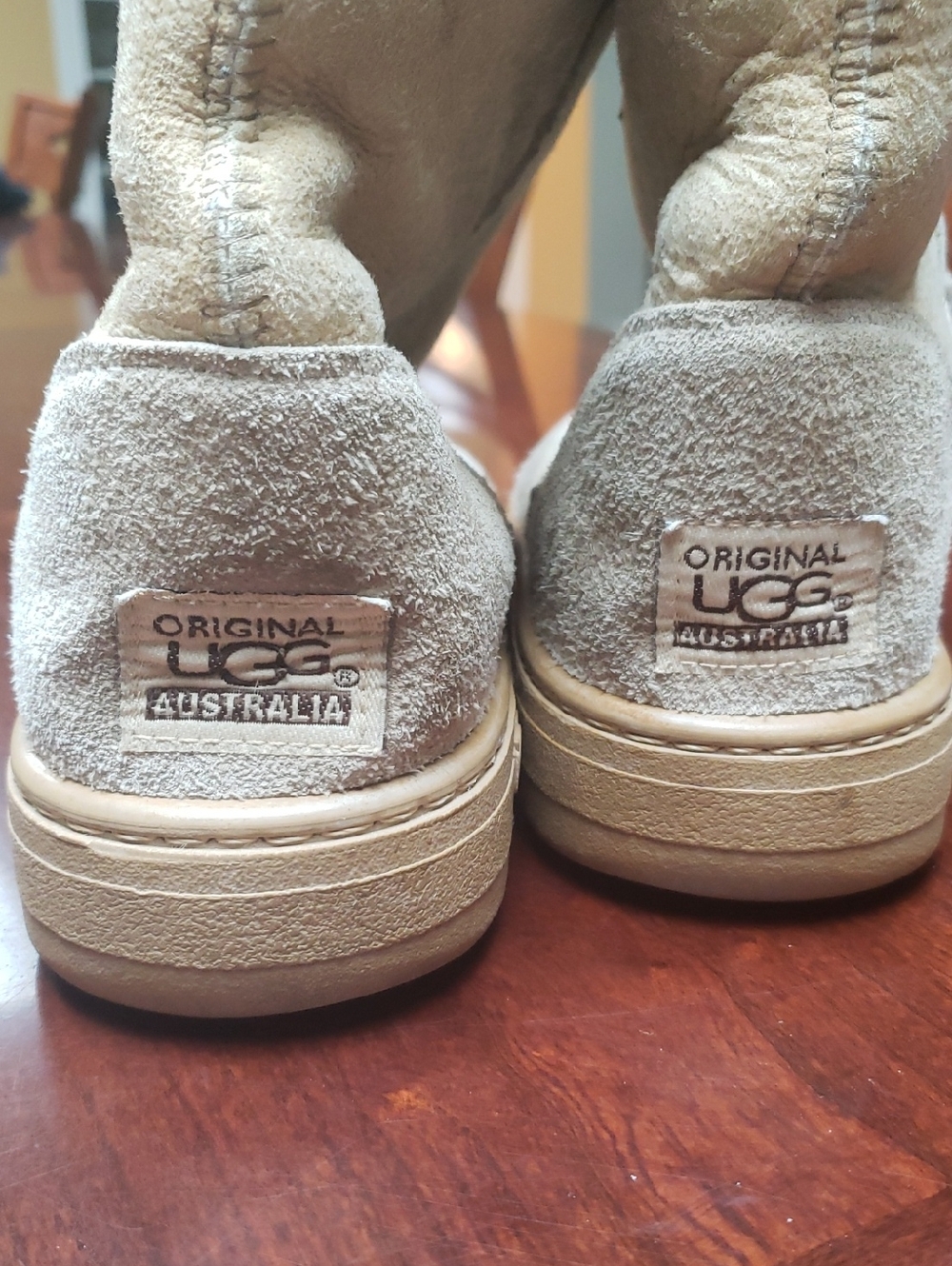 UGG Short Suede Ankle Boots in Light Beige